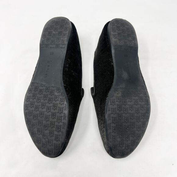[Birdies] Starling Charcoal Gray Python Print Velour Slip On Loafer Flats Sz 6.5 - Picture 10 of 12